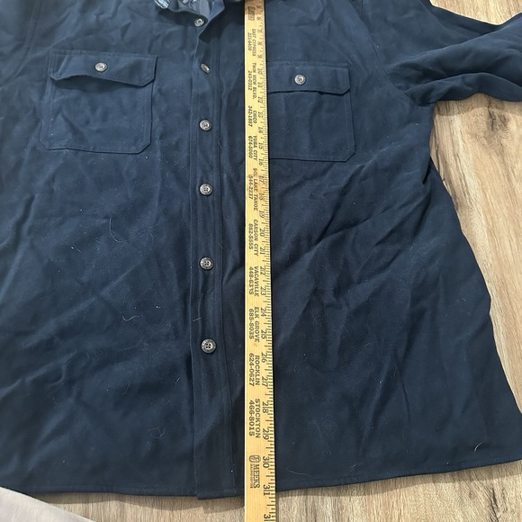 VINTAGE Levi's Blue Button Up Heavy Cotton Lined Shirt Jacket Men's Size‎ Large - Picture 4 of 6